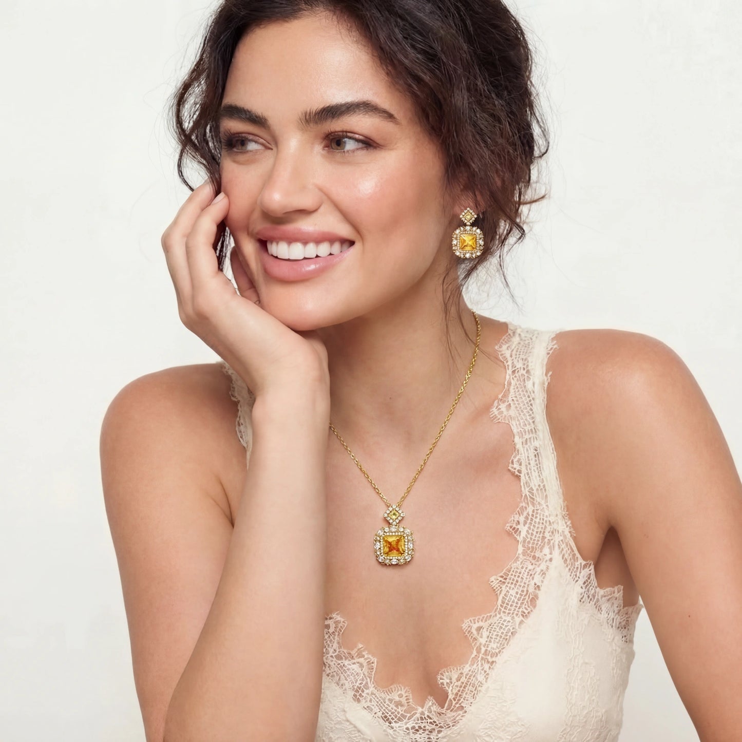 Parure Luxe Carrés Dorés | Alora Jewelry