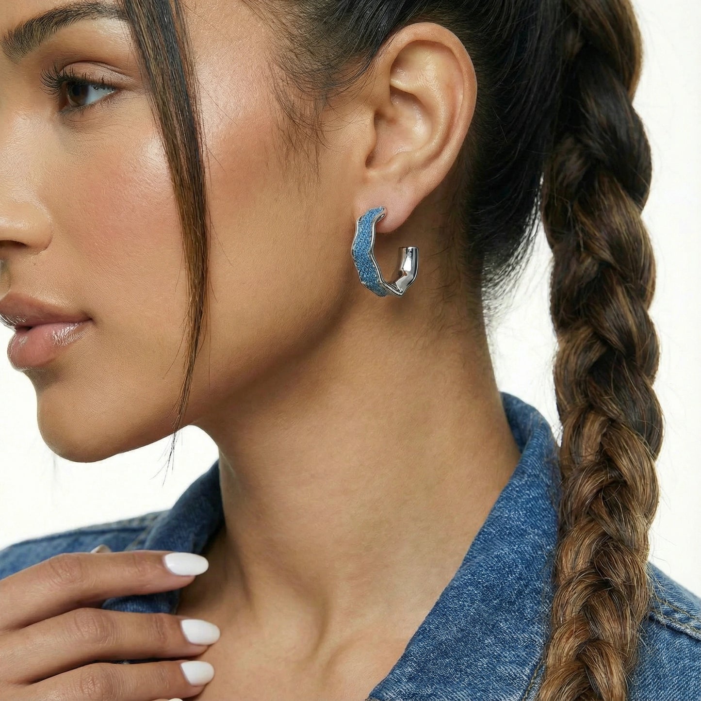 Denim Dreams Hoops | Alora Jewelry