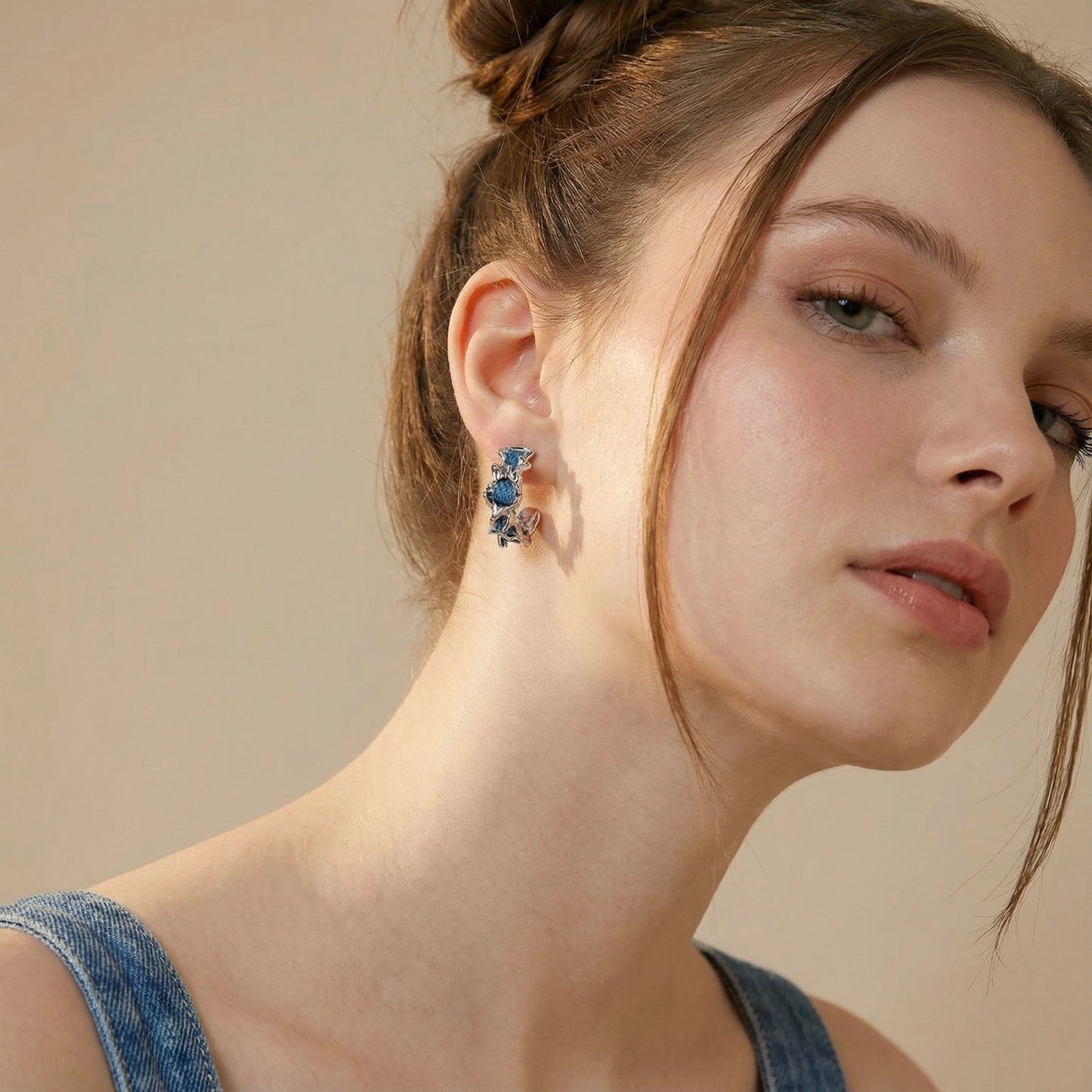 Créoles Vague Azur | Alora Jewelry