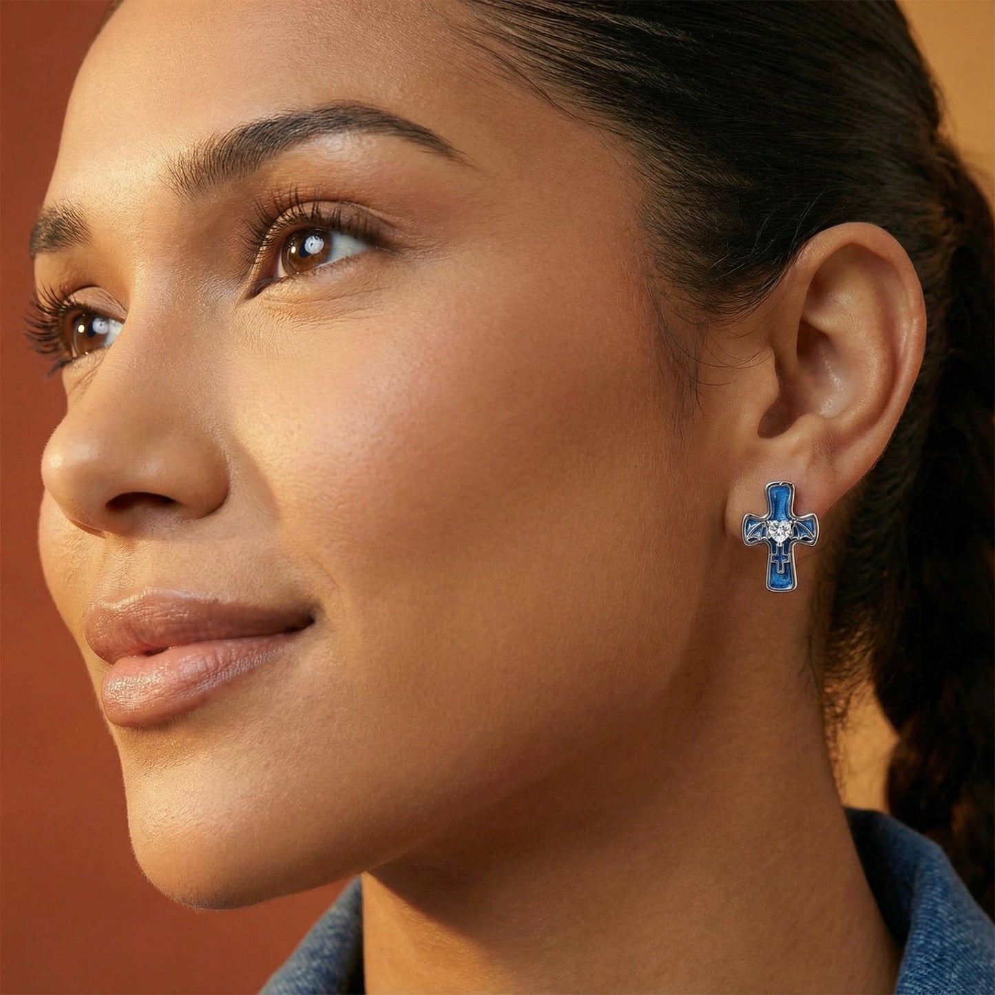 Boucles d'Oreilles Gothiques Croix Cœur | Alora Jewelry