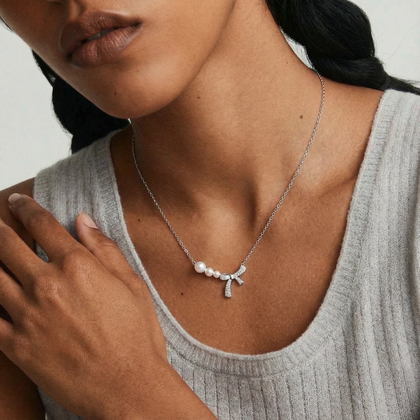 Collier Perle Nœud