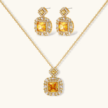 Parure Luxe Carrés Dorés | Alora Jewelry