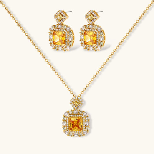 Parure Luxe Carrés Dorés | Alora Jewelry