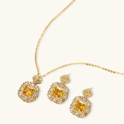 Parure Luxe Carrés Dorés | Alora Jewelry