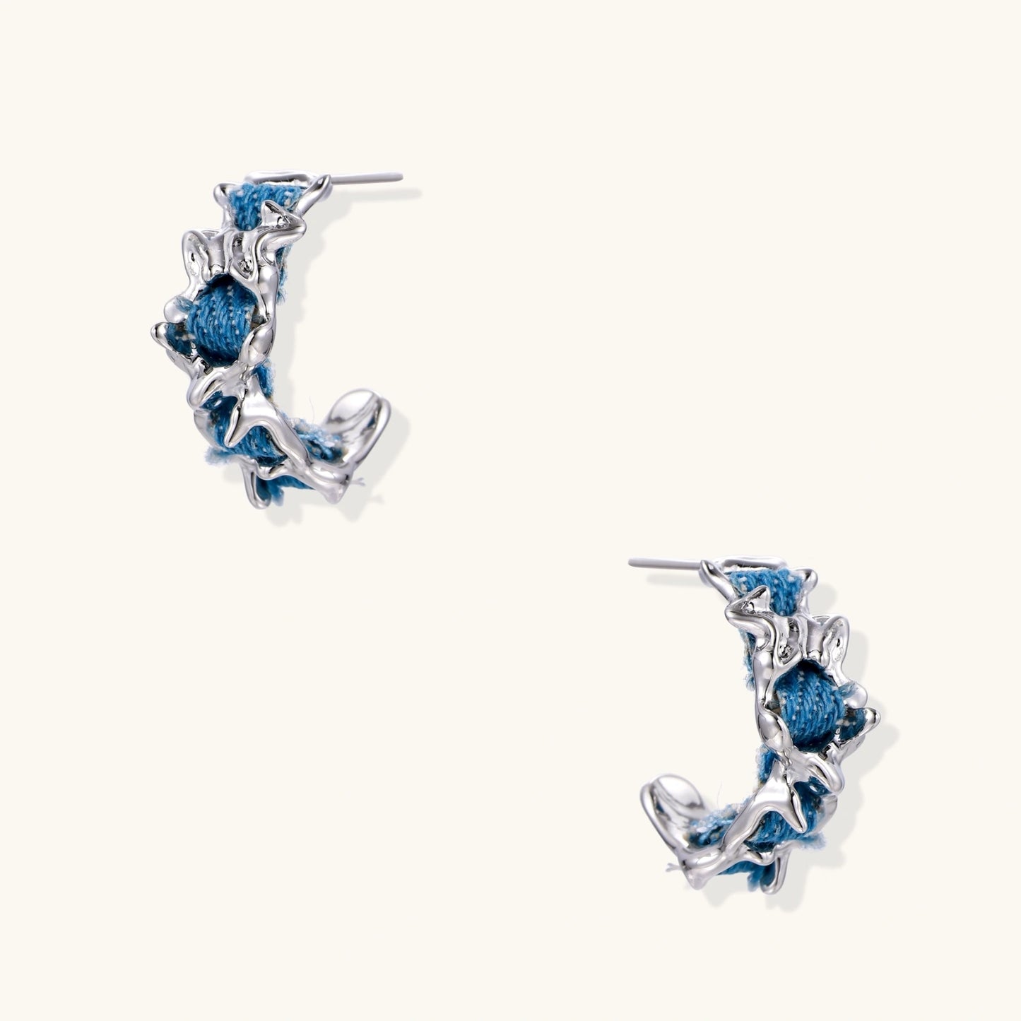 Créoles Vague Azur | Alora Jewelry