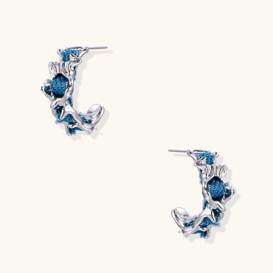 Créoles Vague Azur | Alora Jewelry