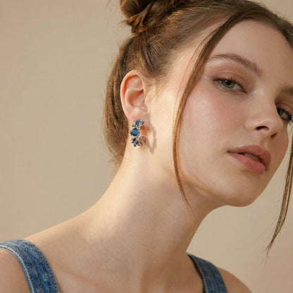 Créoles Vague Azur | Alora Jewelry