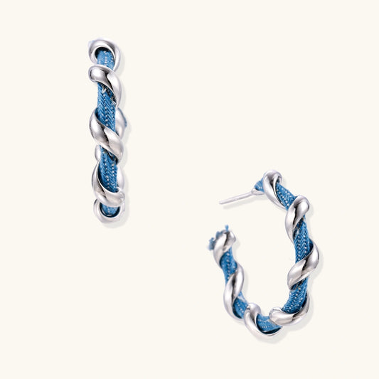 Créoles Torsadées en Denim | Alora Jewelry