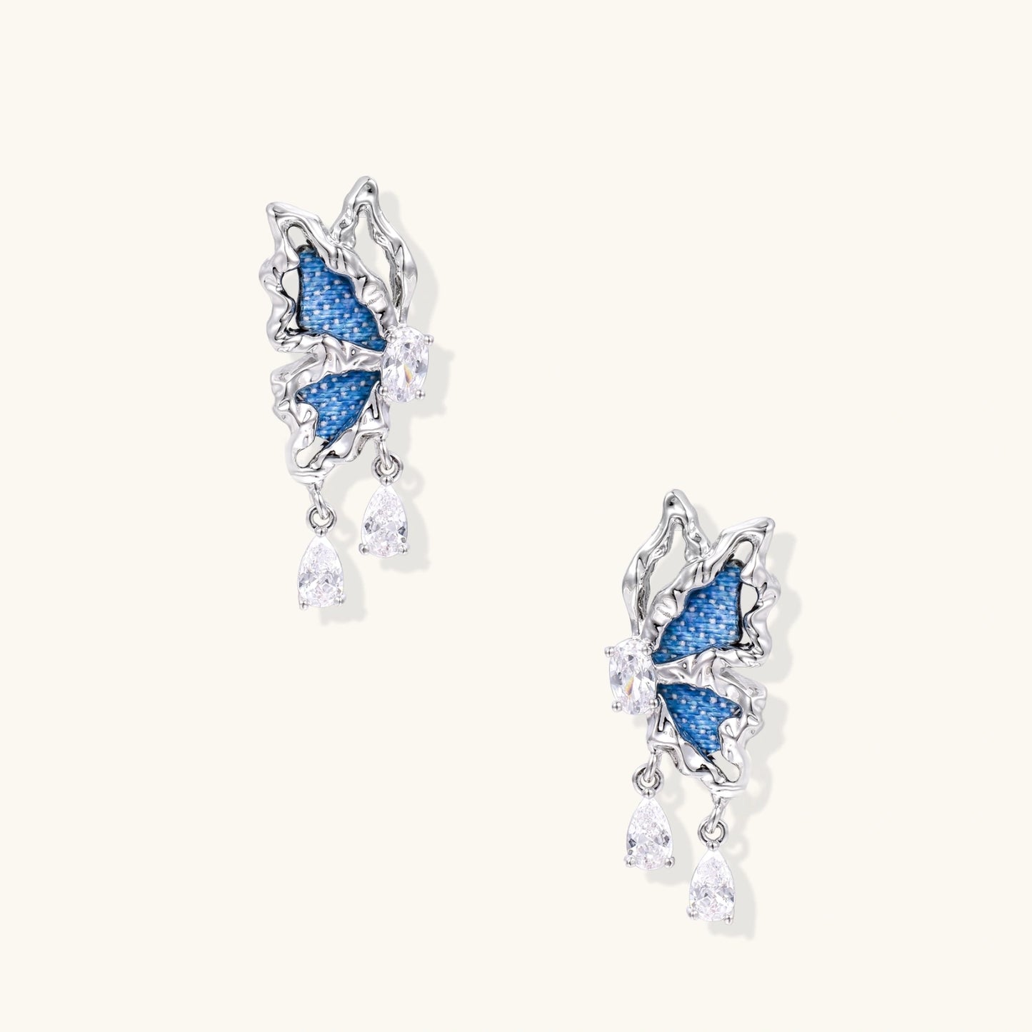 Boucles d'Oreilles Papillon Denim Dreams | Alora Jewelry