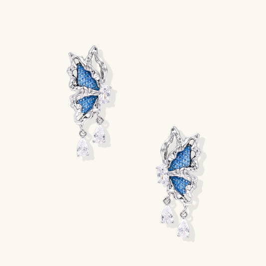 Boucles d'Oreilles Papillon Denim Dreams | Alora Jewelry