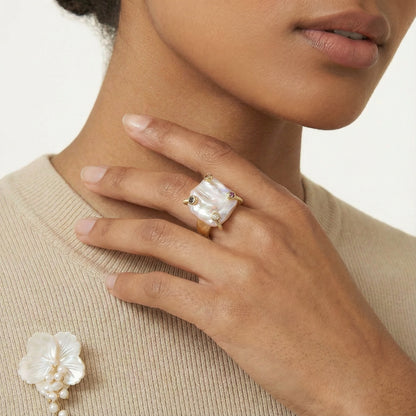 Bague Déclaration Perle Baroque | Alora Jewelry