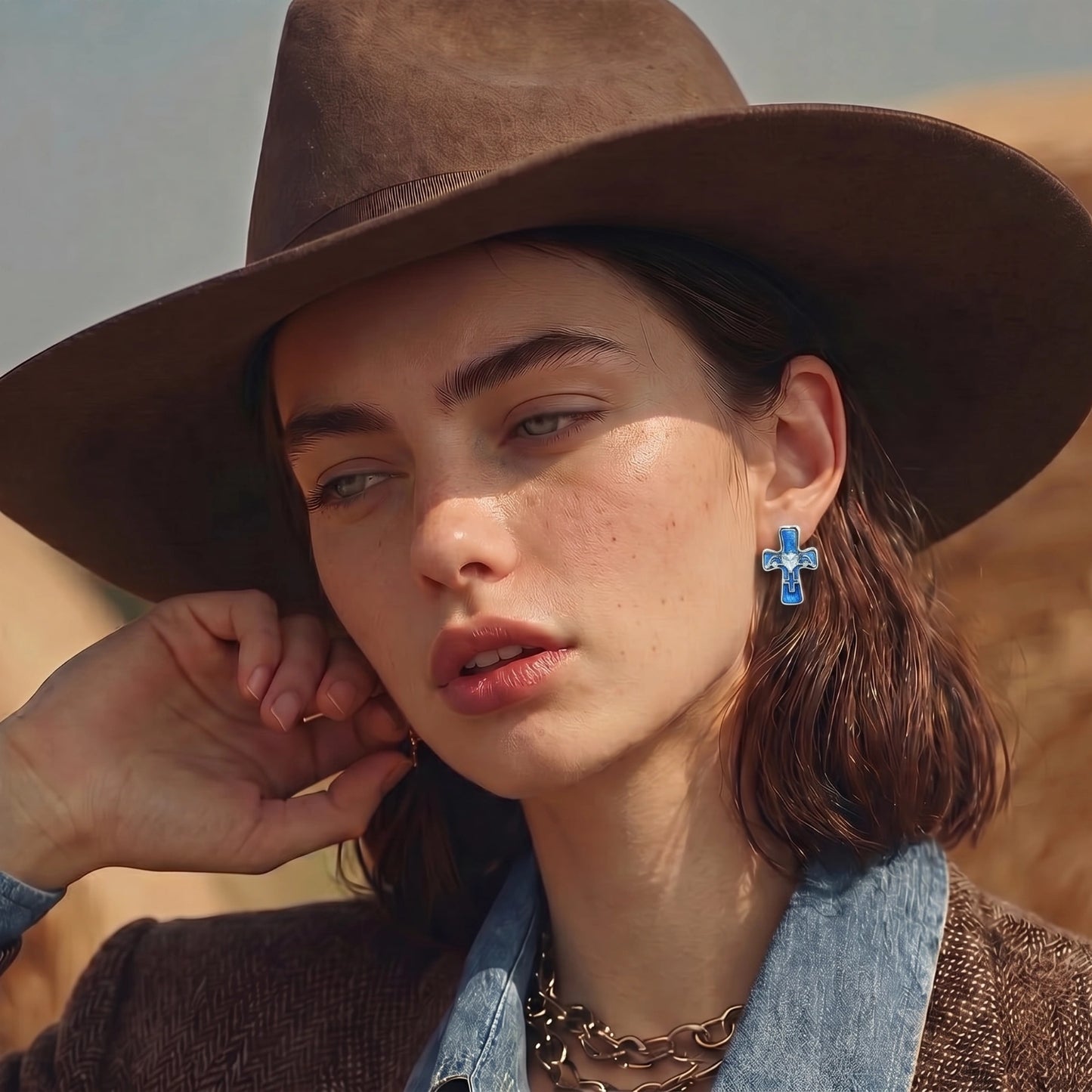 Boucles d'Oreilles Gothiques Croix Cœur | Alora Jewelry