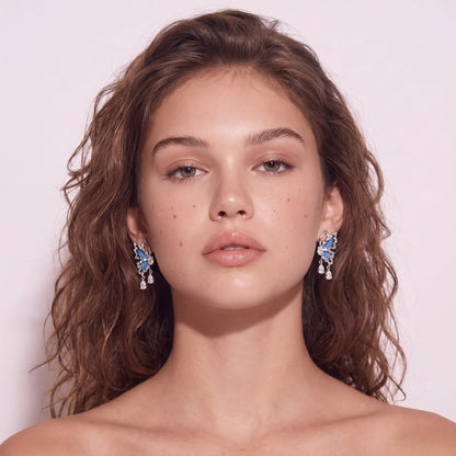 Boucles d'Oreilles Papillon Denim Dreams | Alora Jewelry