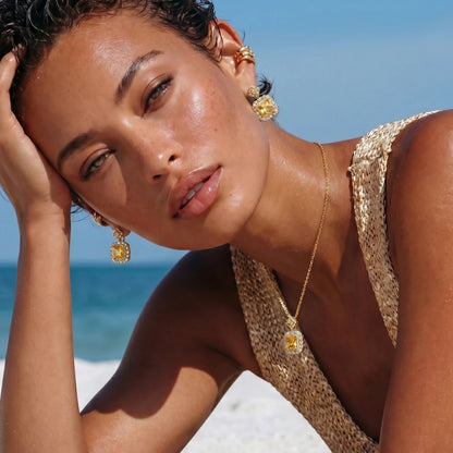 Parure Luxe Carrés Dorés | Alora Jewelry
