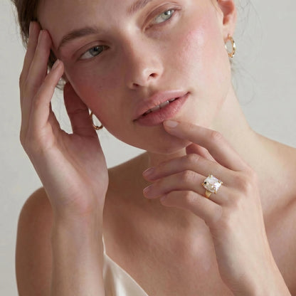 Bague Déclaration Perle Baroque | Alora Jewelry